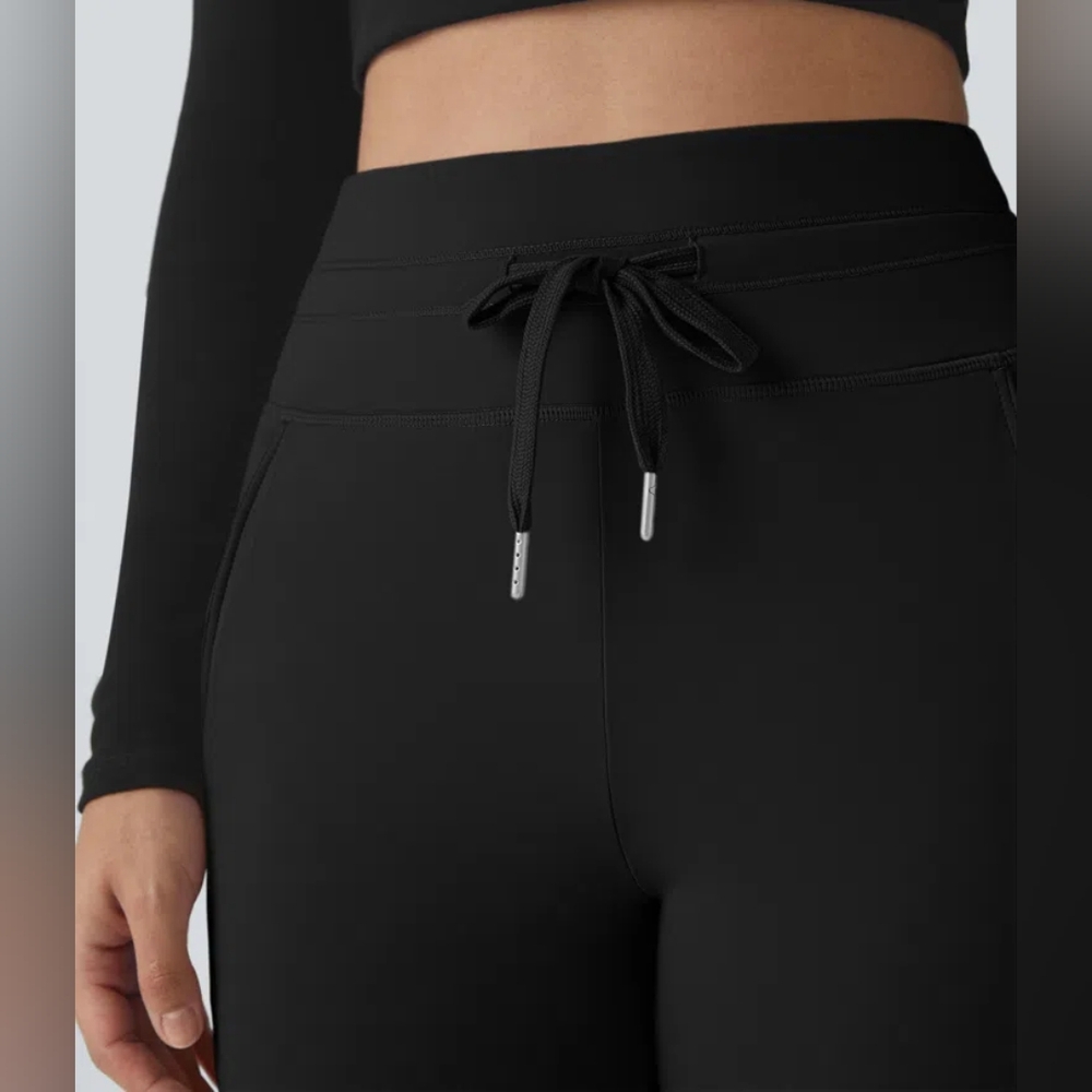 HALARA Softlyzero Plush High Waisted Drawstring Joggers Black Small Tall - Picture 6 of 8